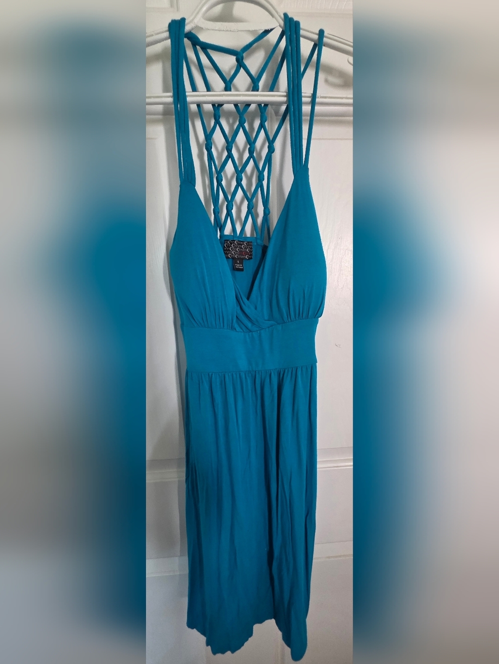 Teal Sleeveless Maxi Dress with Braided Back